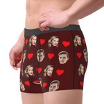 Calzoncillos bóxer personalizados con cara de pareja y corazón de amor Regalo de San Valentín para hombre