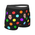 Individuell gestaltete Face Boxershorts mit bunten Tupfen für Männer