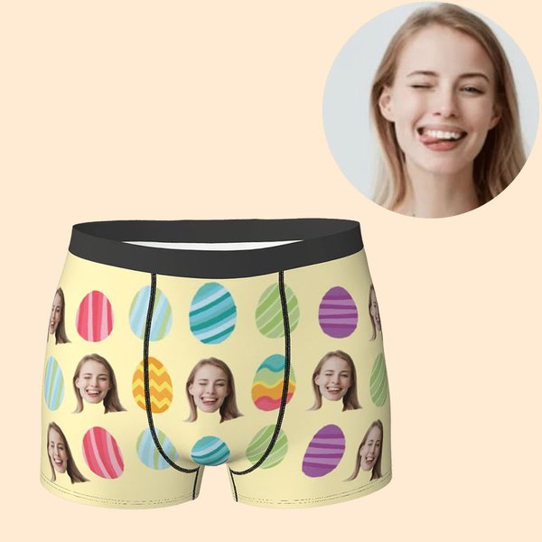 Personalisierte lustige Gesicht Boxershorts mit Osterei