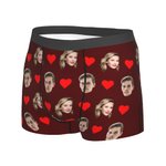 Calzoncillos bóxer personalizados con cara de pareja y corazón de amor Regalo de San Valentín para hombre