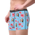 Calzoncillos personalizados Funny Face con corazón rosa