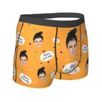 Personalised Funny Face Boxers Briefs with Birthday Ribbon