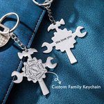 Custom Tools Puzzle Keychain with Hammer & Gear & Wrench Gift for Father
