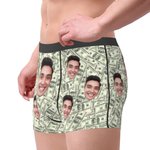 Personalized Funny Face Men's Boxers with Bucks Gift for Him