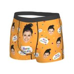 Personalised Funny Face Boxers Briefs with Birthday Ribbon