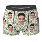 Personalized Funny Face Men's Boxers with Bucks Gift for Him