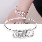 Mujeres pulsera brazalete con colgantes nombre en forma de corazón