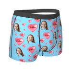 Calzoncillos personalizados Funny Face con corazón rosa