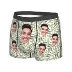 Personalized Funny Face Men's Boxers with Bucks Gift for Him