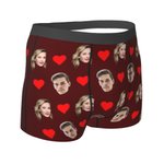 Calzoncillos bóxer personalizados con cara de pareja y corazón de amor Regalo de San Valentín para hombre