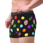 Individuell gestaltete Face Boxershorts mit bunten Tupfen für Männer