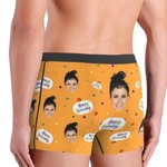 Personalised Funny Face Boxers Briefs with Birthday Ribbon
