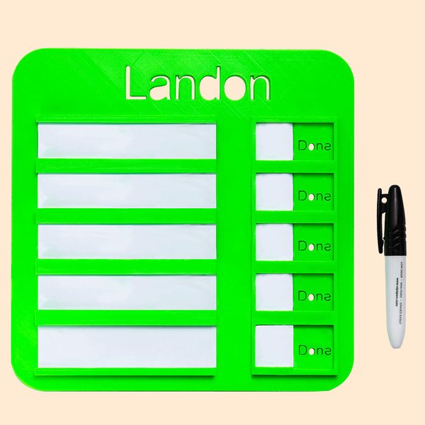 Aangepaste kind naam Chore Chart Dry Erase Magnetic Task Board
