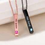 Custom Her King His Queen Couple Bar Necklaces