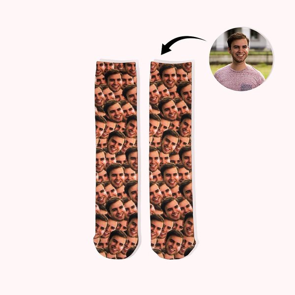 Calcetines personalizados unisex con cara divertida y foto