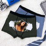 Personligt roligt ansiktsfoto för män Boxershorts Underkläder Alla hjärtans dag Jubileumspresent till pojkvän make