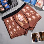 Caleçon Homme Photo Funny Face Personnalisé Caleçon Homme Anniversaire Saint-Valentin Cadeau pour Lui