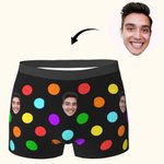 Individuell gestaltete Face Boxershorts mit bunten Tupfen für Männer