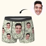 Personalized Funny Face Men's Boxers with Bucks Gift for Him