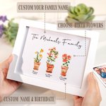 Personalised Watercolour Birth Flower Print Photo Frame