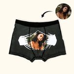 Personligt roligt ansiktsfoto för män Boxershorts Underkläder Alla hjärtans dag Jubileumspresent till pojkvän make
