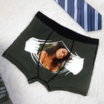 Personligt roligt ansiktsfoto för män Boxershorts Underkläder Alla hjärtans dag Jubileumspresent till pojkvän make