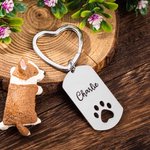 Aangepaste Dog Tag Paw sleutelhanger