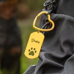 Aangepaste Dog Tag Paw sleutelhanger