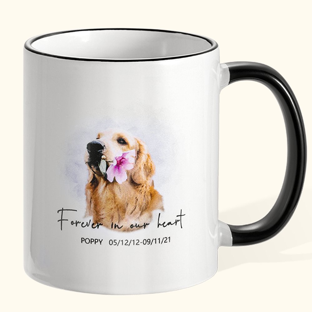 Tasse commémorative personnalisée avec photo aquarelle pour les cadeaux de sympathie