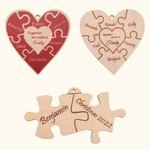 Corazón de madera Puzzle Juntos somos familia Adorno