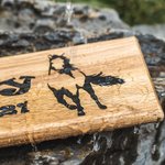 Personalisiertes lasergraviertes Namensschild aus Holz mit Pferd