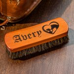 Personalized Laser Engraved Horsehair Brush with Icon Gift for Horse Lover