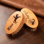 Personalized Laser Engraved Horsehair Brush with Icon Gift for Horse Lover
