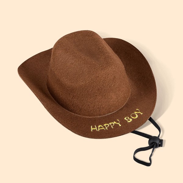 Custom geborduurde tekst huisdier cowboyhoed