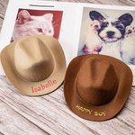 Sombrero de vaquero para mascotas con texto bordado personalizado