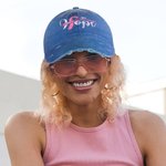 Custom Breast Cancer Themed Embroidered HOPE + Name Hat