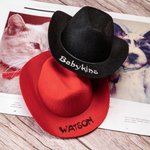 Sombrero de vaquero para mascotas con texto bordado personalizado