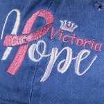 Custom Breast Cancer Themed Embroidered HOPE + Name Hat