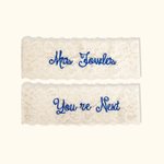 Personalised Embroidered Lace Wedding and Toss Garters