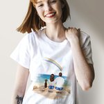 Custom Pet and Couple Back View T-shirt for Pet Memorial Gift