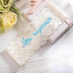 Personalisierte bestickte Spitze Hochzeit und Toss Strumpfbänder