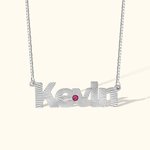 Custom Sunray Birthstone Name Necklace