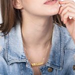 Custom Sunray Birthstone Name Necklace