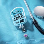 Custom Glitter IV Bag Nurse Badge Reel