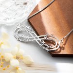 Collier d'Infini avec Prénom Personnalisé Cadeau de Noël Anniversaire Saint-Valentin pour Elle