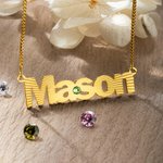 Custom Sunray Birthstone Name Necklace