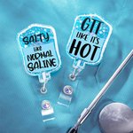 Custom Glitter IV Bag Nurse Badge Reel