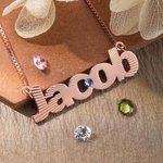 Custom Sunray Birthstone Name Necklace