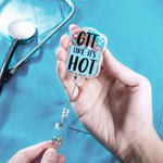 Custom Glitter IV Bag Nurse Badge Reel