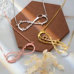 Collier d'Infini avec Prénom Personnalisé Cadeau de Noël Anniversaire Saint-Valentin pour Elle
